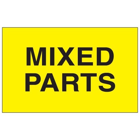 Bsc Preferred 3 x 5'' - ''Mixed Parts'' Fluorescent Yellow Labels BUY00024096